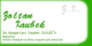 zoltan kaubek business card